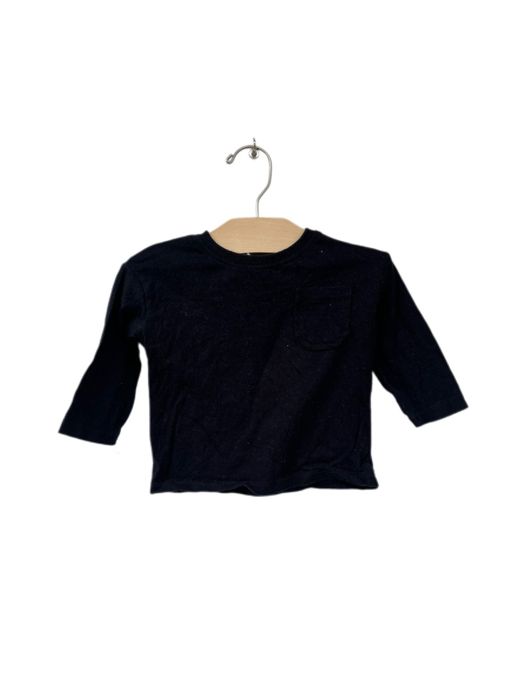 Zara 6-9m Baby Black Pocket Top